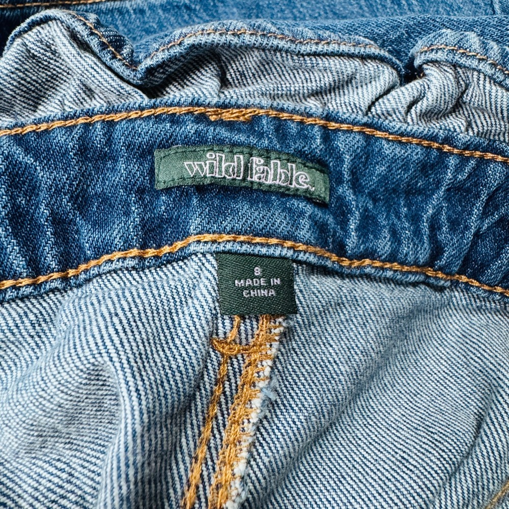 Paperbag Waist Size 8 Wild Fable Womens High Rise Button Fly Denim Shorts Blue - Picture 9 of 12